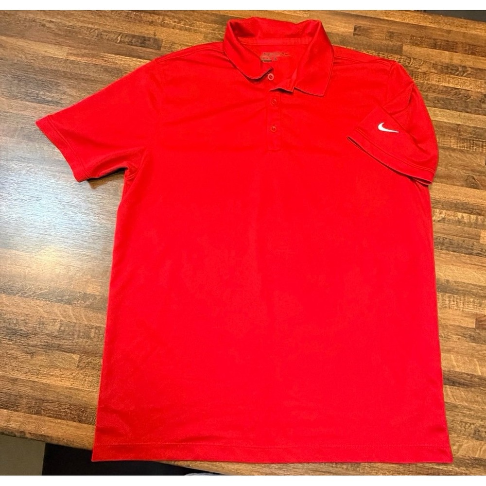 Nike Golf Men's Red Athletic polo.  Size large.  Dri-fit